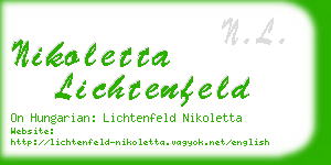 nikoletta lichtenfeld business card